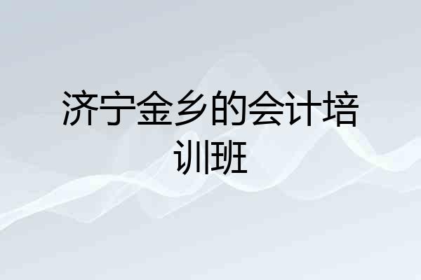 济宁金乡的会计培训班
