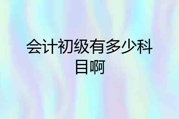 会计初级有多少科目啊