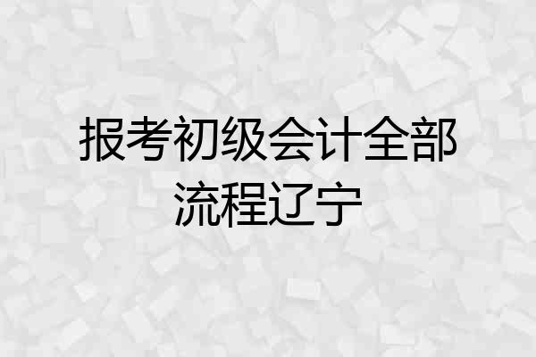报考初级会计全部流程辽宁