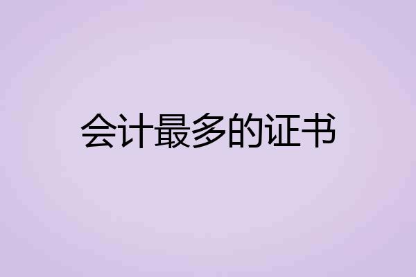 会计最多的证书