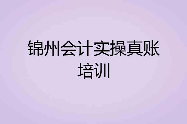 锦州会计实操真账培训