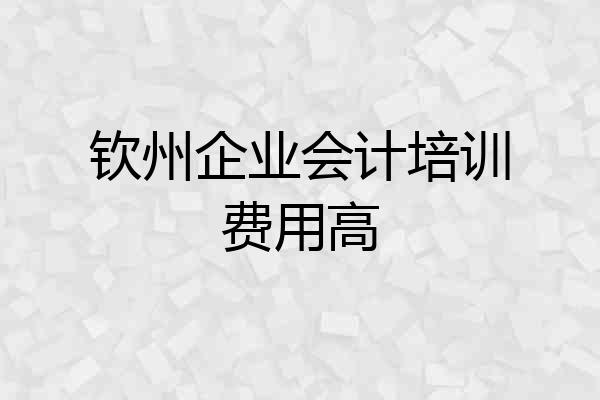 钦州企业会计培训费用高