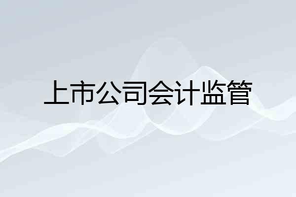 上市公司会计监管