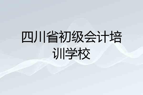 四川省初级会计培训学校
