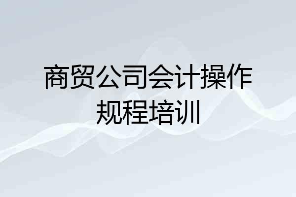 商贸公司会计操作规程培训