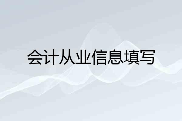 会计从业信息填写