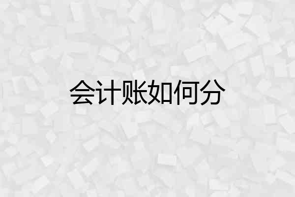 会计账如何分