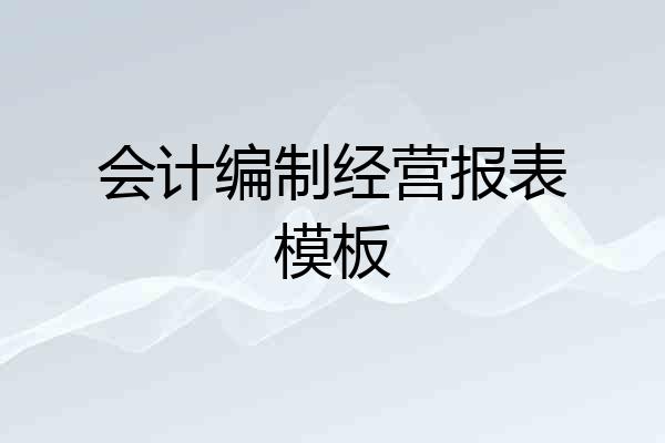 会计编制经营报表模板