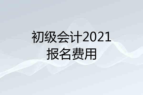 初级会计2021报名费用