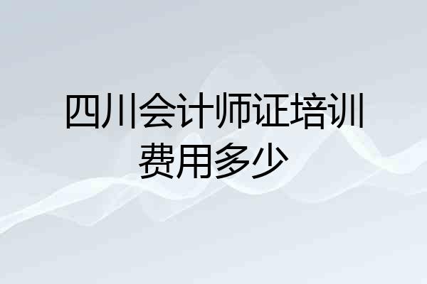四川会计师证培训费用多少
