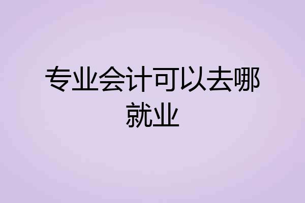 专业会计可以去哪就业
