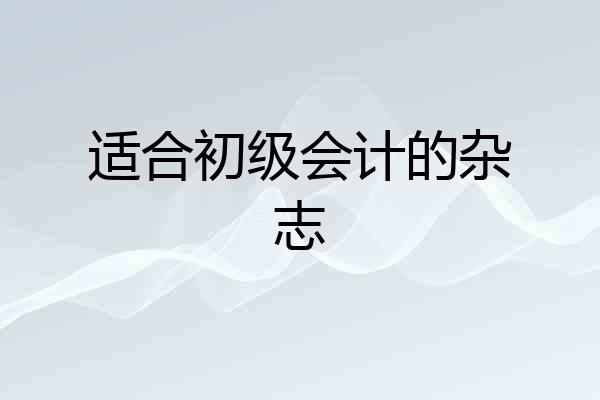 适合初级会计的杂志