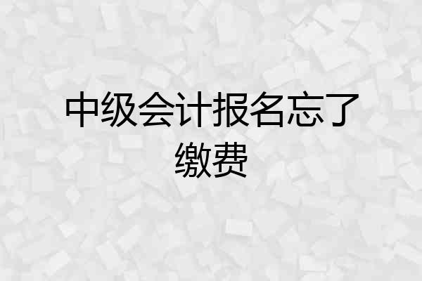 中级会计报名忘了缴费