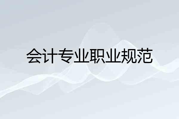 会计专业职业规范