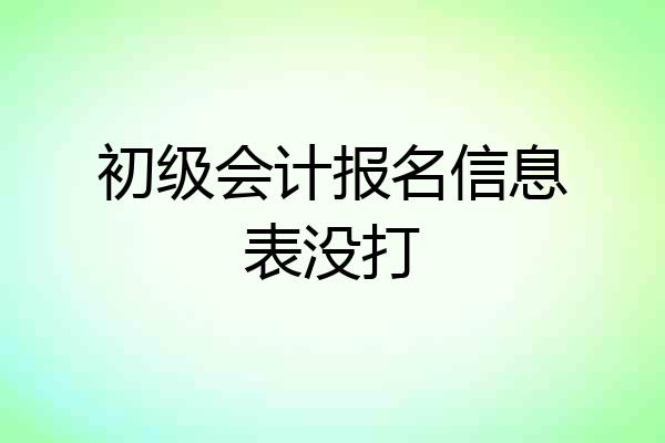 初级会计报名信息表没打