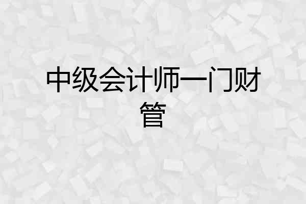 中级会计师一门财管
