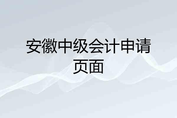 安徽中级会计申请页面