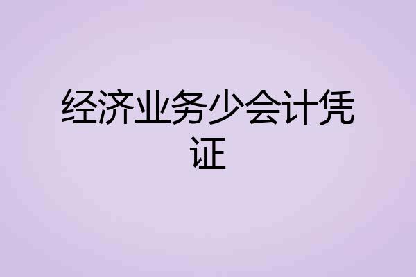 经济业务少会计凭证