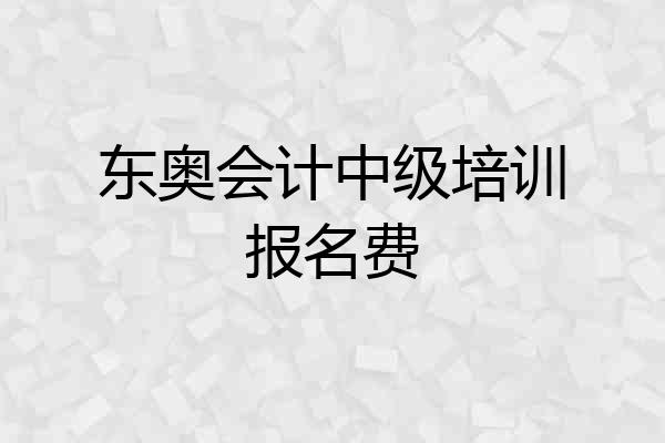 东奥会计中级培训报名费