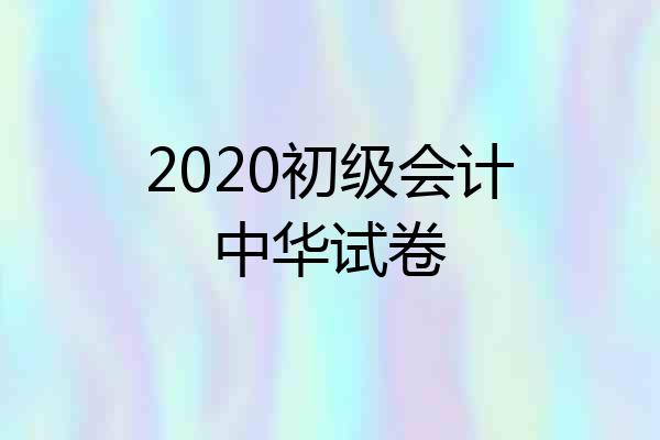 2020初级会计中华试卷