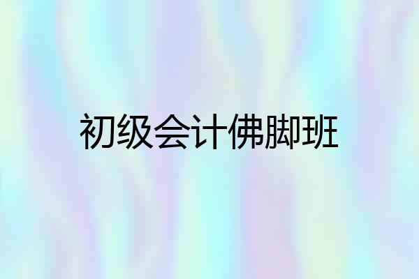 初级会计佛脚班