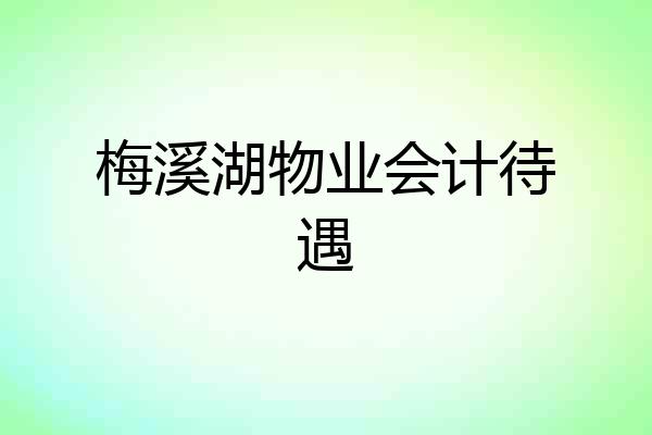 梅溪湖物业会计待遇