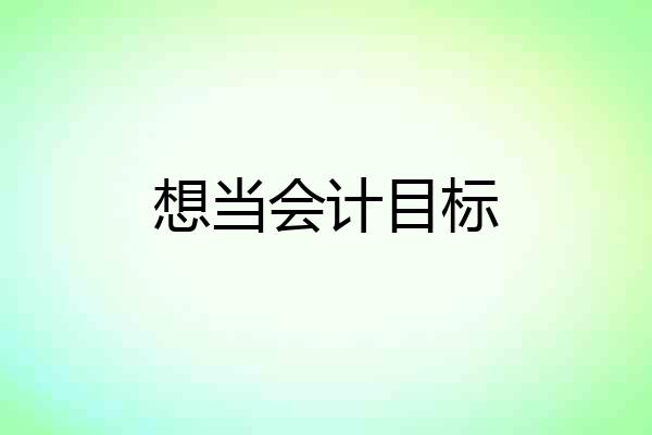 想当会计目标