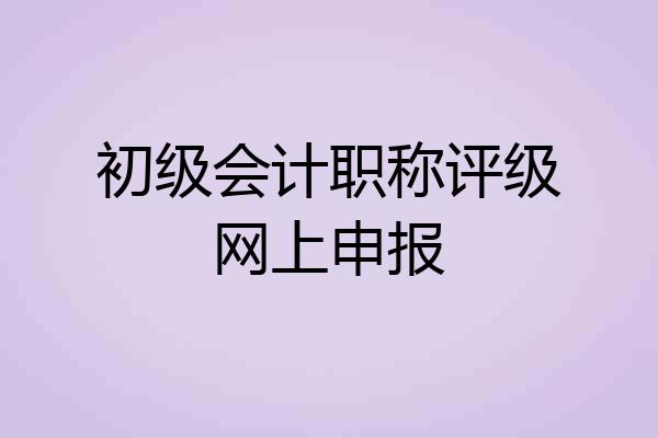 初级会计职称评级网上申报