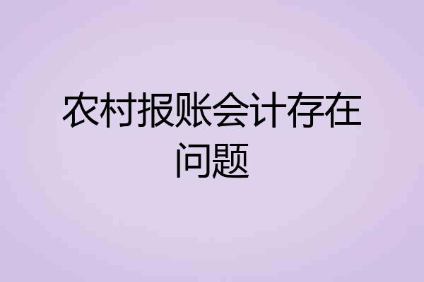 农村报账会计存在问题