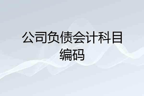 公司负债会计科目编码