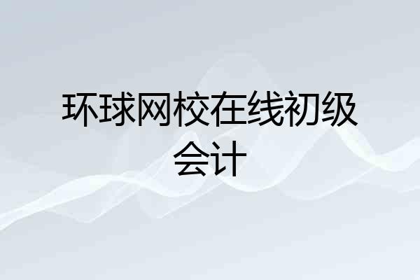 环球网校在线初级会计
