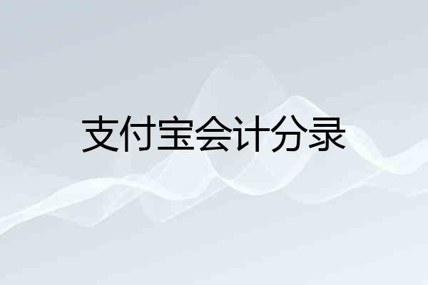 支付宝会计分录