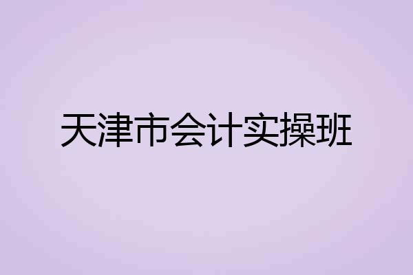 天津市会计实操班