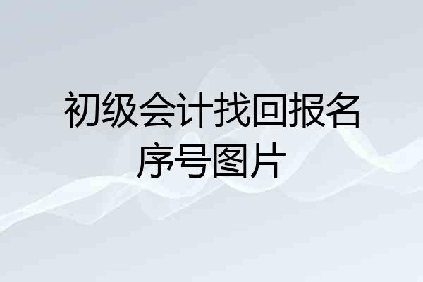 初级会计找回报名序号图片