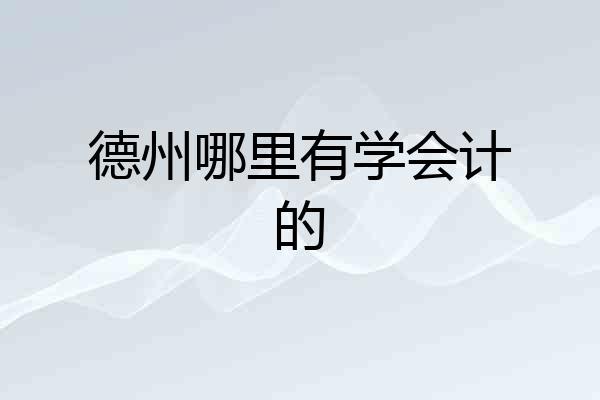 德州哪里有学会计的