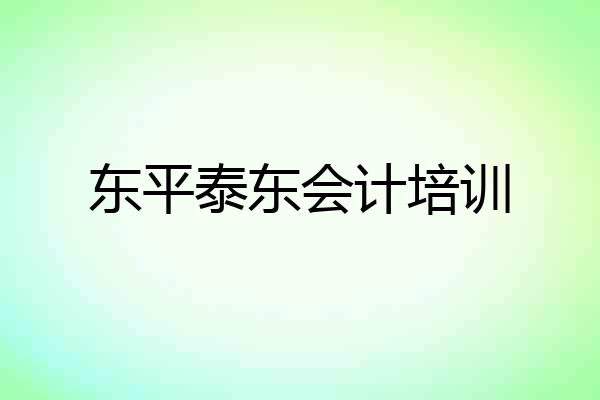 东平泰东会计培训
