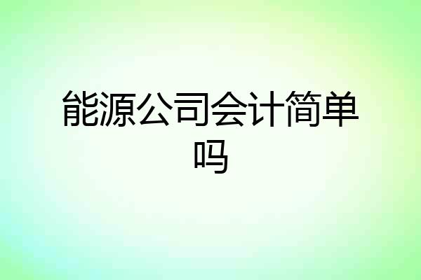 能源公司会计简单吗