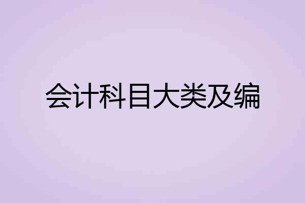会计科目大类及编