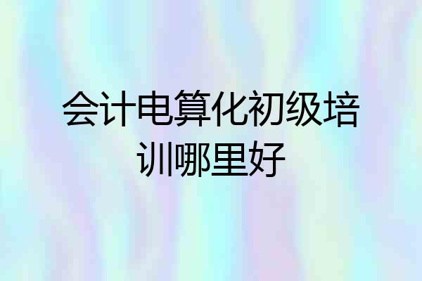 会计电算化初级培训哪里好