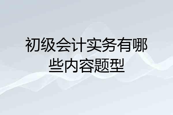 初级会计实务有哪些内容题型