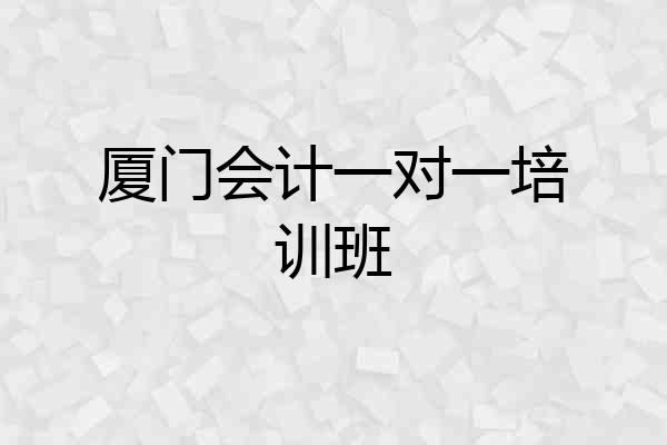 厦门会计一对一培训班