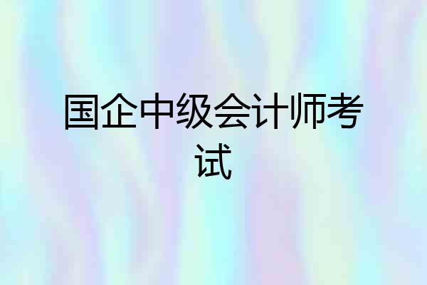 国企中级会计师考试