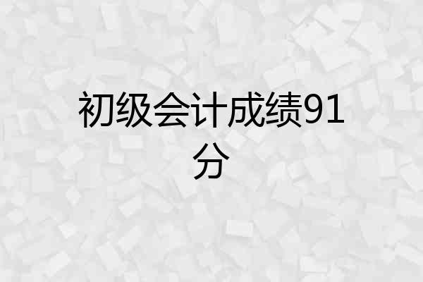 初级会计成绩91分