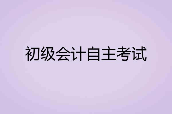 初级会计自主考试