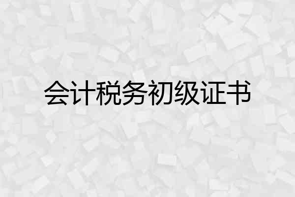 会计税务初级证书