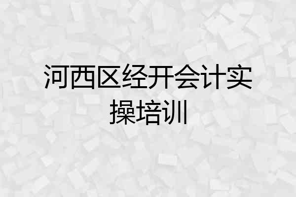 河西区经开会计实操培训