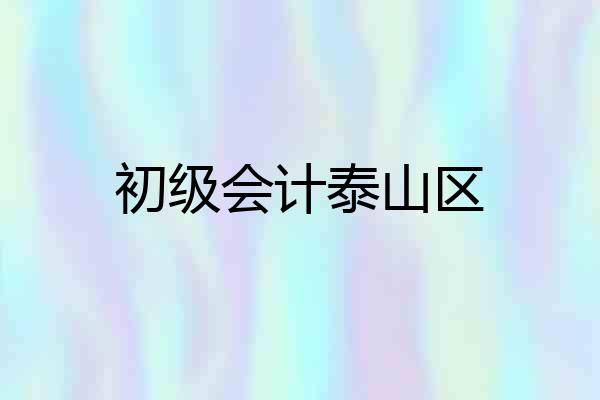 初级会计泰山区