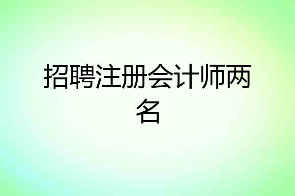 招聘注册会计师两名