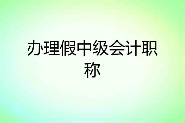 办理假中级会计职称