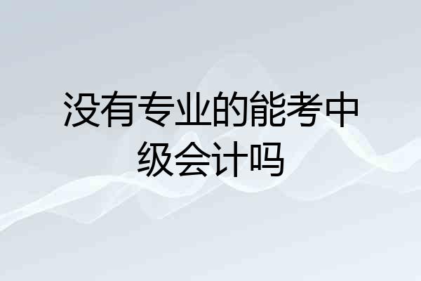 没有专业的能考中级会计吗